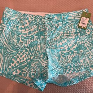 Lilly Pulitzer Shorely Blue Sea Cups Callahan Short NWT